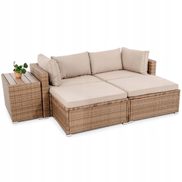 Комплект садових меблів di Volio Alzano DV-076GF, техноротанг, бежевий, 5 предметів