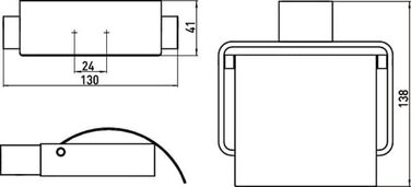 Тримач для туалетного паперу EMCO Loft для настінного монтажу, сучасний тримач для паперу з кришкою, високоякісний тримач для паперу з алюмінію, чорний матовий