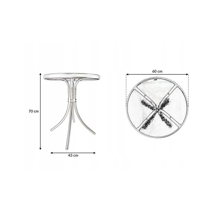 Комплект садових меблів із металу Kontrast, чорний, 3 предмети