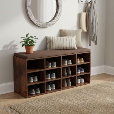 Підставка для взуття Relaxdays з м'яким сидінням та відкритими полицями