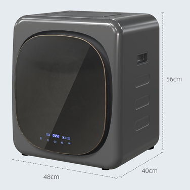 Сушарка для білизни з УФ-дезінфекцією, компактна, місткістю 4 кг, з нержавіючої сталі, сірого кольору