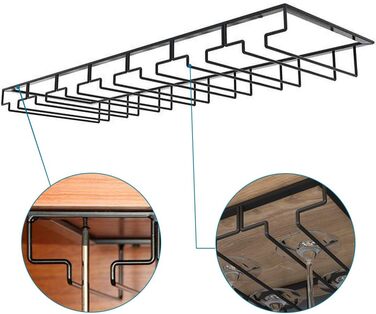 Тримач для винних келихів TentHome для підвішування, 7 рядів, в т.ч. шурупи для бару, дому, кафе, кухні