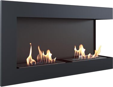 Камін 600x280мм Камін з лівою стінкою Ethanol Black Кутовий камін (900 x 280 мм)