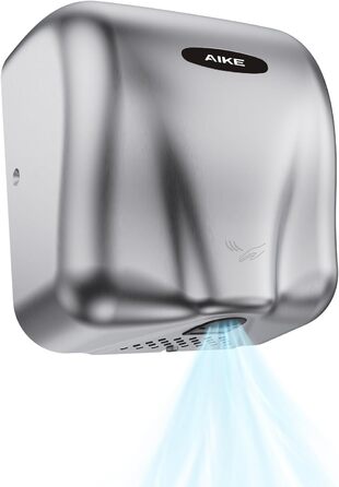 AIKE AK2801B Преміум сушарка для рук - електрична, з датчиком, HEPA-фільтр, нержавіюча сталь, 10-15 сек сушіння