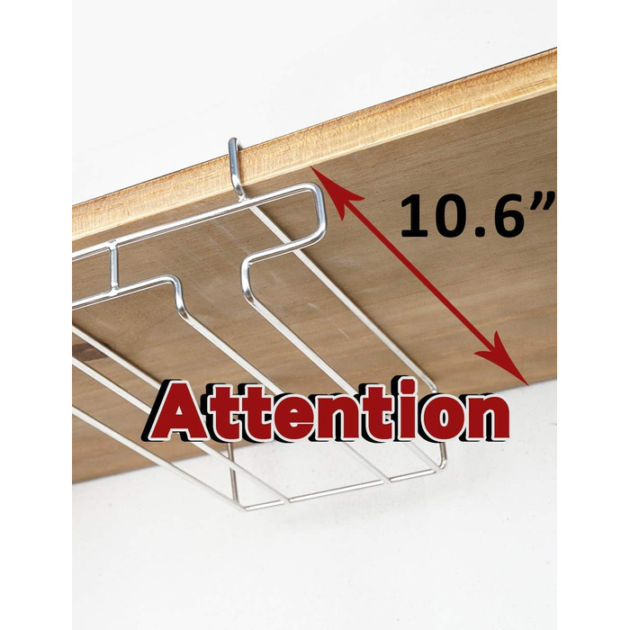 Підставка для склянок BAFVT – 2-ярусна, з нержавіючої сталі, для кріплення під шафу, органайзер для зберігання склянок