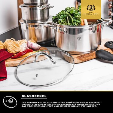 Нержавіюча каструля Karl Hausmann 6L з кришкою (26 см) - для всіх плит, включаючи індукційні
