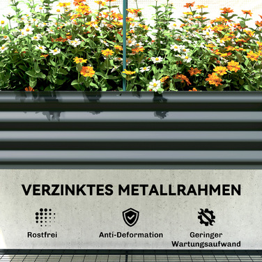 Підвищена грядка з тепличною кришкою з металу, ящик для вирощування рослин з парником та полицею, висота 120 x 55 x 140 см