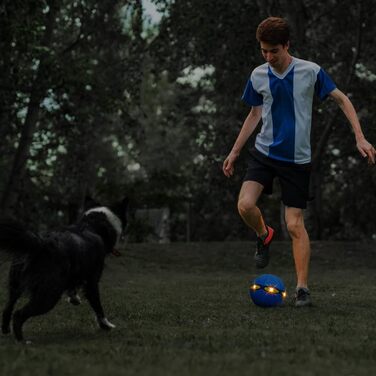 Іграшковий м'яч для собак Adiwo, м'яч-літаюча тарілка, що світиться, для собак, інтерактивний м'яч-літаюча тарілка для приміщень і вулиці (синій)