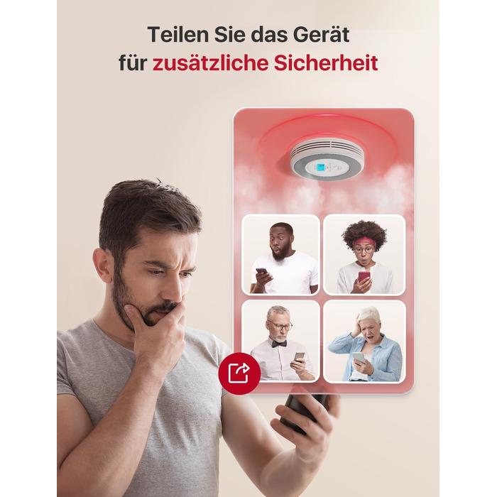 Датчик диму та CO X-Sense з Wi-Fi, голосовий сповіщення та визначенням місця розташування, 2-в-1, з базовою станцією SBS50, XP0A-MR11