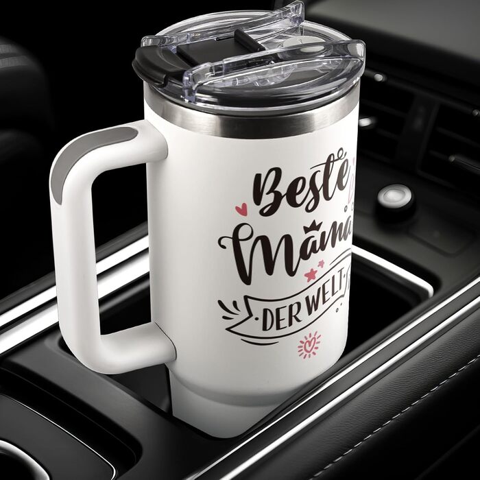 Термокружка 40oz з кришкою та трубочкою - подарунок мамі на день народження, на Різдво, від дочки/сина
