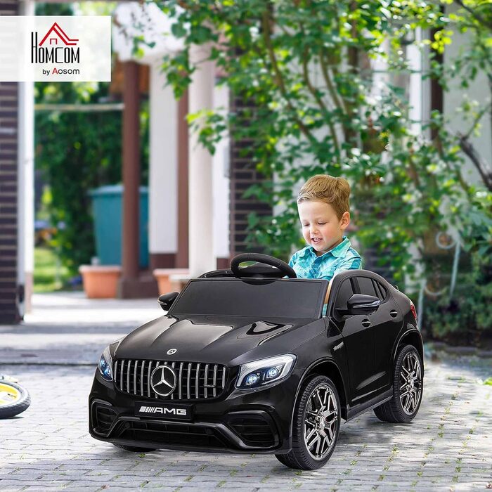 Дитячий електромобіль Mercedes-Benz AMG GLC63S Coupe 12V з пультом, ременем безпеки, 2x35Вт моторами, ліцензія, чорний