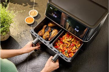 Фритюрниця повітряна Braun MultiFry 3 HF 3030, 4.3 л, 1500 Вт, цифрове керування, 8 програм, антипригарне покриття, чорний