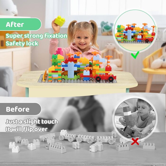 Дитячий стіл Mamizо з 2 стільцями: комплект меблів для дитячої кімнати, стіл для малювання та ігор, зелений