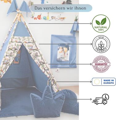 Дитячий намет-тіпі з килимком, подушкою та м'ячами - ігровий намет для дитячої кімнати - намет-тіпі для дівчаток - намет-тіпі для дітей - дитячий ігровий будиночок - ігрові пристрої для дому (автомобілі)