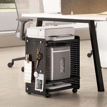Стіл для принтера Fenge на коліщатках з органайзером та полицями, 45.3x33.5x53.5 см (Чорний)