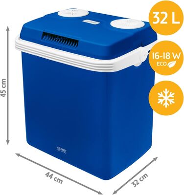Автомобільний холодильник First Austria 32л з підігрівом, 12/230V, сірий (блакитно-білий) - для кемпінгу та подорожей