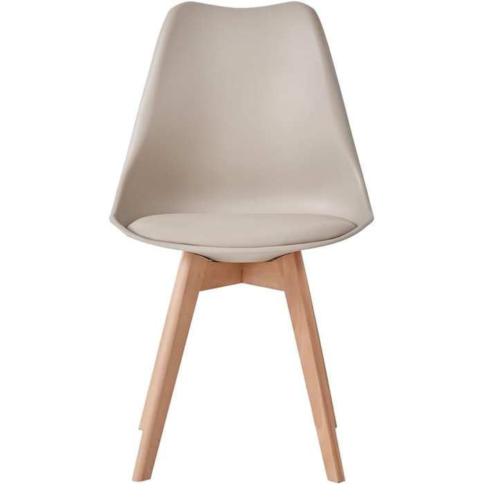 6-Piece Set Modern Dining Chairs, Kitchen Chairs with Upholstery and Beech Legs for Bedroom, Living Room, Dining Room, Kitchen – Khaki