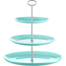 Стійка для фруктів AMBITION Valencia: 3 яруси, скло, нержавіюча сталь, ⌀32 см