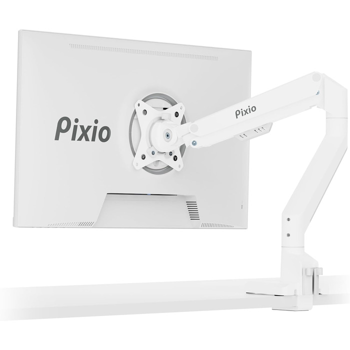 Кріплення для монітора Pixio PS1D Wave White - настільний тримач, сумісність VESA, управління кабелями