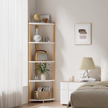 Стелаж Руічан з 5 полицями, 143.5 x 29 x 29 см, білий. Підійде для кухні, ванної, вітальні, офісу.