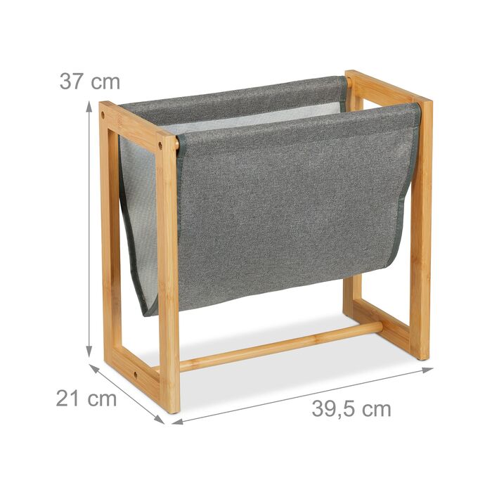 Підставка для журналів Relaxdays з бамбука та тканини