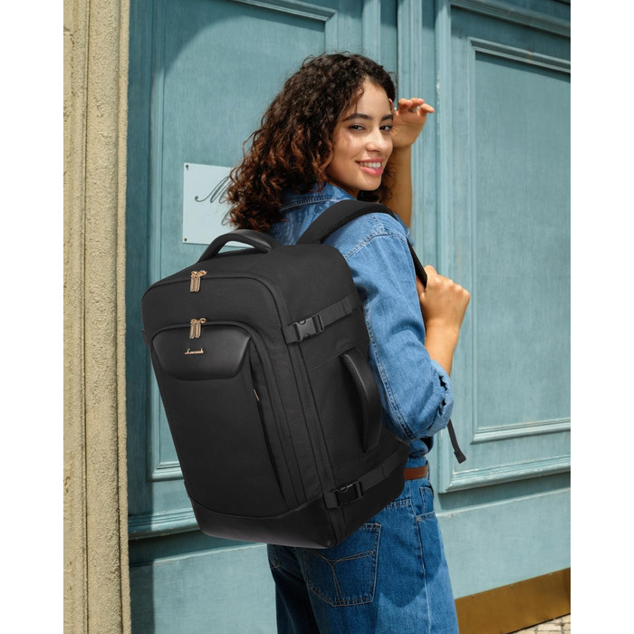 Чорний жіночий рюкзак OVEVOOK для подорожей та ділових поїздок, 40л, водонепроникний, з органайзером для взуття