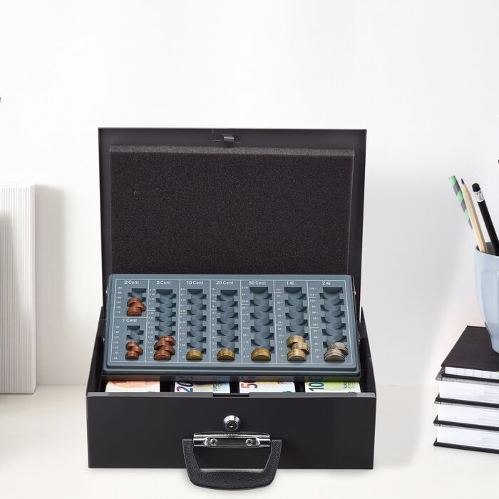 Relaxdays Касова скринька з підспівачем для євро-монет