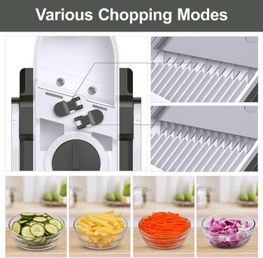 Набір для нарізання овочів 5-в-1: нарізувач, слайсер, набір для чищення, регулювання товщини 0,1-8 мм