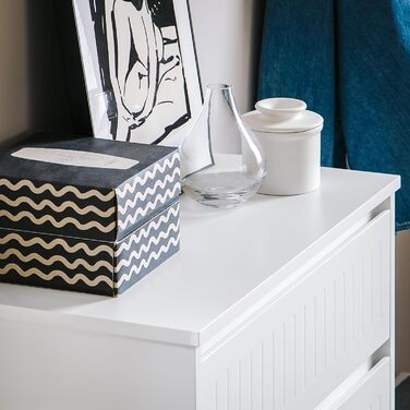 SoBuy Взуттєва шафа з 2 відкидними дверцятами, полицями та висувною шухлядою, біла, 61x100x26 см (FSR165-W)