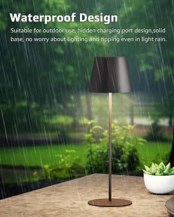 LED настільна лампа FUYO 2 шт. в наборі, акумуляторна, USB-C, сенсорне керування, регулювання яскравості, 2700K-6000K, 3 кольори, для дому та вулиці (чорний)