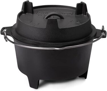 Набір голландської печі Grillfürst Dutch Oven BBQ Edition DO 9: чавунний котелок 8,5 л з підставкою, підняття кришки та сумка для зберігання