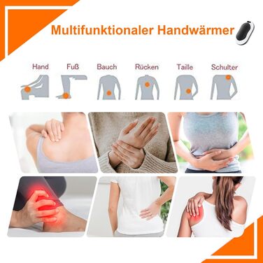 Електричний грілка для рук USB з акумулятором 10000mAh, 3 режими температури, для жінок та чоловіків, Outdoor, чорний