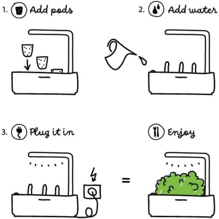 Click and Grow Indoor Garten: Розумний сад для вирощування зелені вдома з LED, 9 капсул (Бежевий)