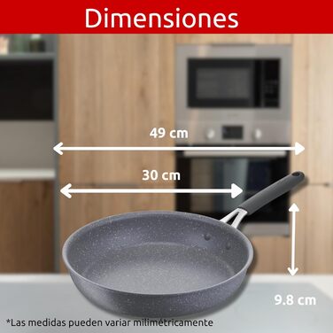 Сковорода Lagostina Tempra Mineral з антипригарним покриттям, 30 см, сталь/алюміній, силіконові ручки, ефект каменю, для всіх типів плит