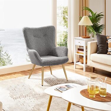 Крісло-мішок Yaheetech з поліестерним покриттям, крісло для телевізора, крісло з підлокітниками, м'яке крісло, крісло-релакс, крісло для відпочинку, біле (сіре, без пуфа)