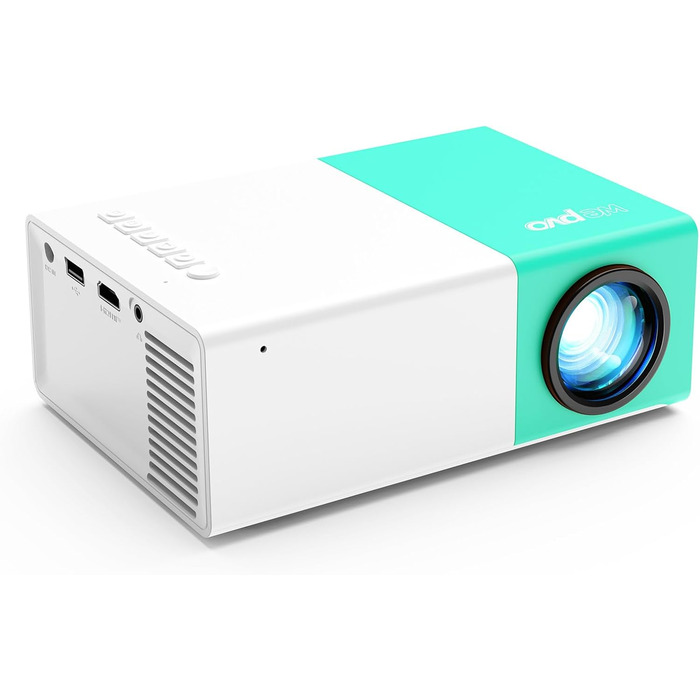 Портативний проєктор Mini Beamer YG300Plus Max: LED проєктор для дому та на відкритому повітрі з HDMI, USB, Type-C та пультом ДУ