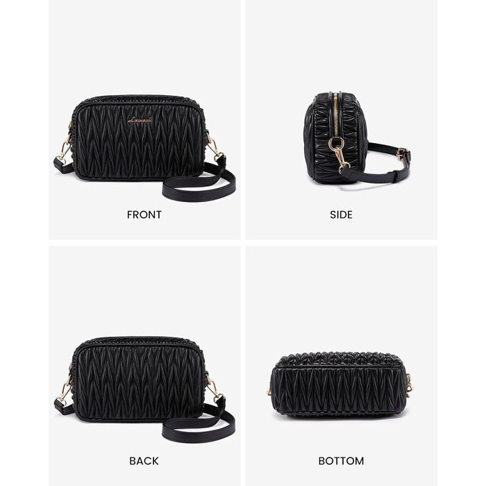 LOVEVOOK Сумка через плече жіноча, маленька сумочка кросбоді, чохол для телефону, сумка на плече, шкіра PU, чорна