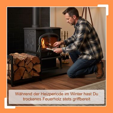 Стильна металева полиця для дров Relaxdays