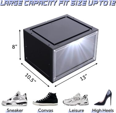 Органайзер для взуття SINUOLIN світлодіодний 6 шт 20х27х33 см чорний