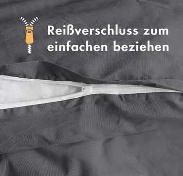 Комплект постільної білизни Sleeptime 200x200, 3-частини - 100% бавовна, сірий антрацит | Оeko-TEX®, блискавка, дихаючий