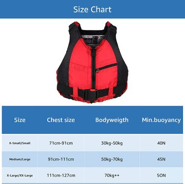 Рятувальний жилет Zeraty для дорослих, рятувальна куртка для риболовлі, вітрильного спорту, серфінгу, катання на човнах, каякінгу ,водних видів спорту (Червоний, XS-S)