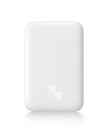 Магнітний павербанк для iPhone 15-12, бездротовий Power Bank 6000mAh PD 20W, USB-C, білий