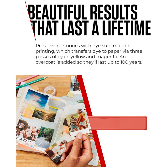 Canon Selphy QX20: Портативний фотопринтер для смартфонів. Друк через Wi-Fi, термосублімація, 2 розміри наклейок, зарядка USB-C. Колір: теракота (без чорнил/паперу)