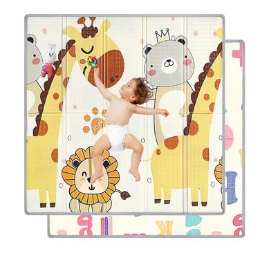 Ляльковий загін для малюків 120x120 см з ігровим килимком, дитячий портативний загін з м'яким килимком, дитячий загін з сіткою та присосками 120x120 см з матрацом