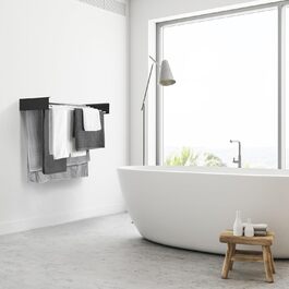 Настінна сушилка для білизни - розсувна, чорна, 100 см