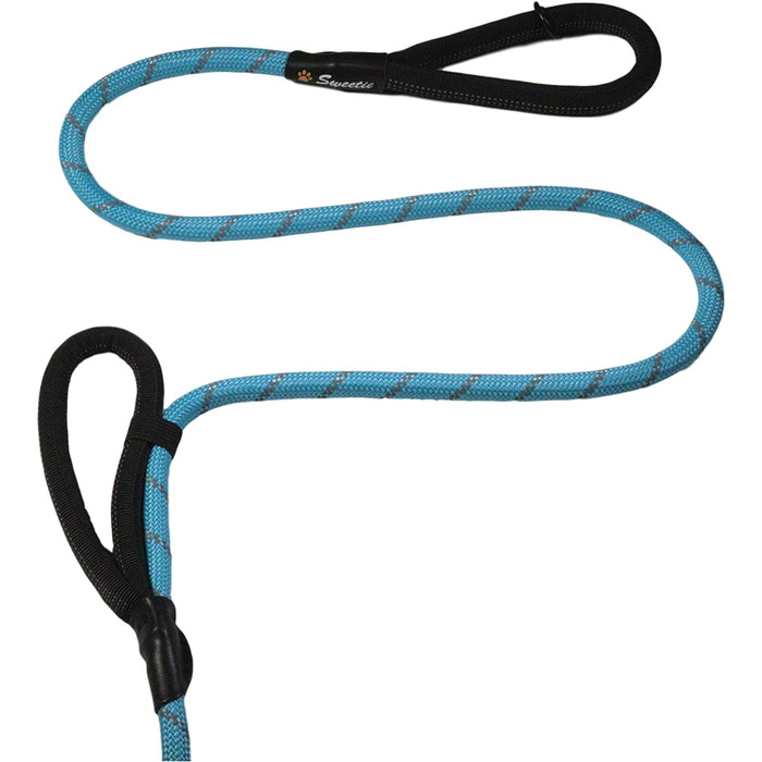Мотузковий повідець Sweetie, інноваційний дизайн, з двома м'якими ручками, 214 г (синя подвійна ручка)