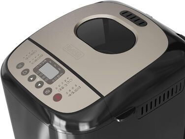 Хлібопечка BLACK+DECKER BXBM600E з 17 програмами для хліба, йогурту, випічки та джему | Потужність 600W | Регулювання ваги випічки до 1 кг | 15 годин програмування | Знімний контейнер для випічки