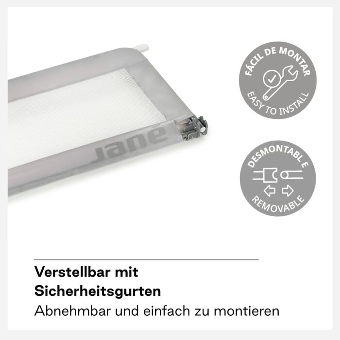 Дитяче ліжечко манеж Jané Klappbares 110 см, сіре - складне, високе, дихаюче, з сумкою для транспортування