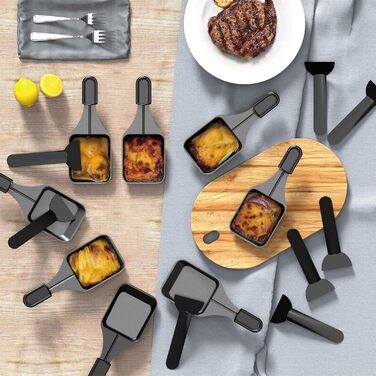 Електричний гриль-рателі Muchen на 8 осіб з антипригарним покриттям, регулюванням температури та 8 сковородами для рателі