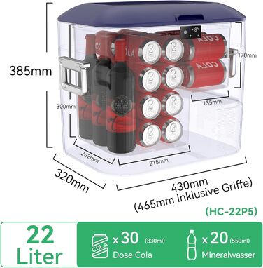 Автохолодильник BINGI 18л портативний 12/24V, 230V: термобокс для авто, кемпінгу, дому (-18°C до 15°C)